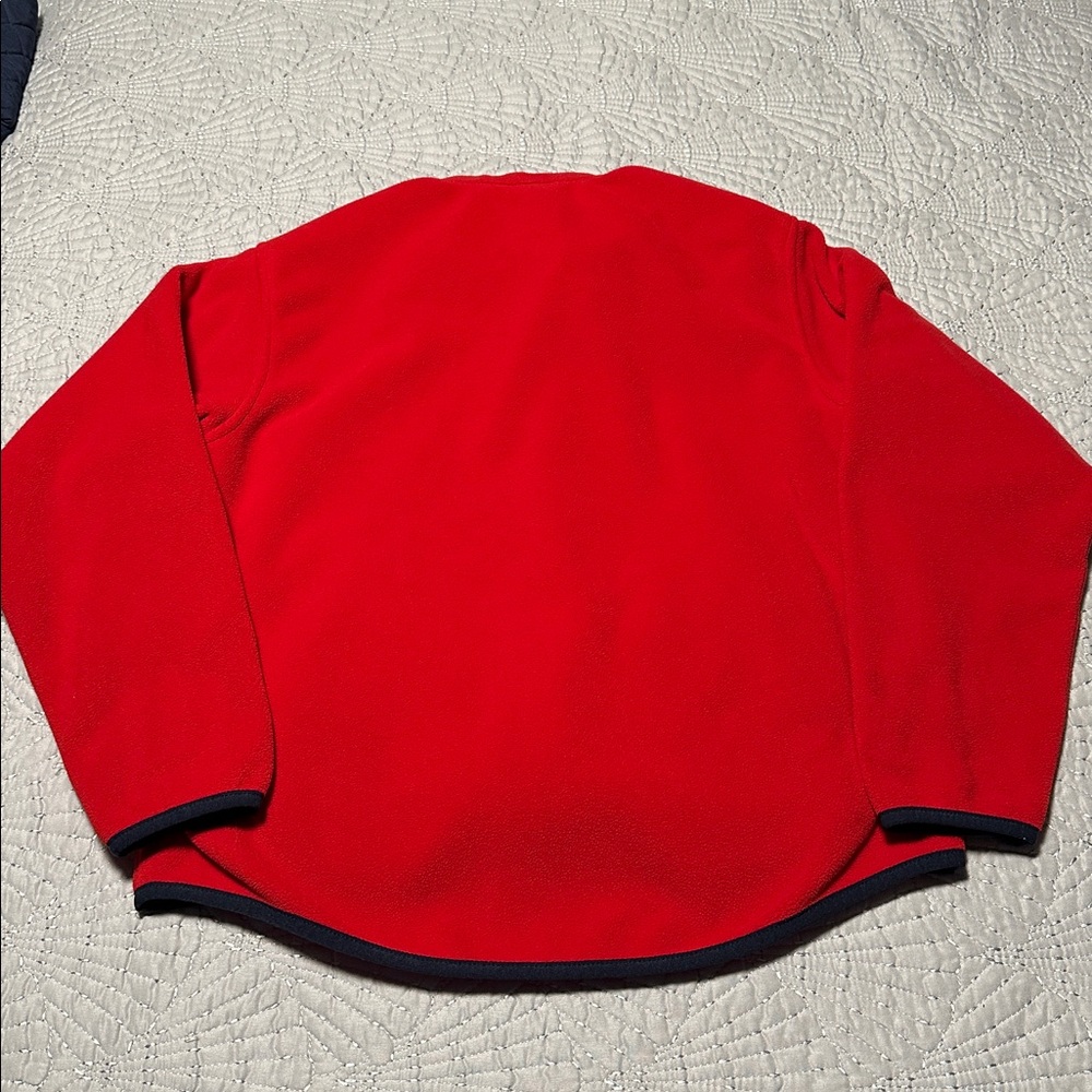 Lands' End Kids' Bright Red Fleece Jacket, EUC, Size Medium - Picture 5 of 10